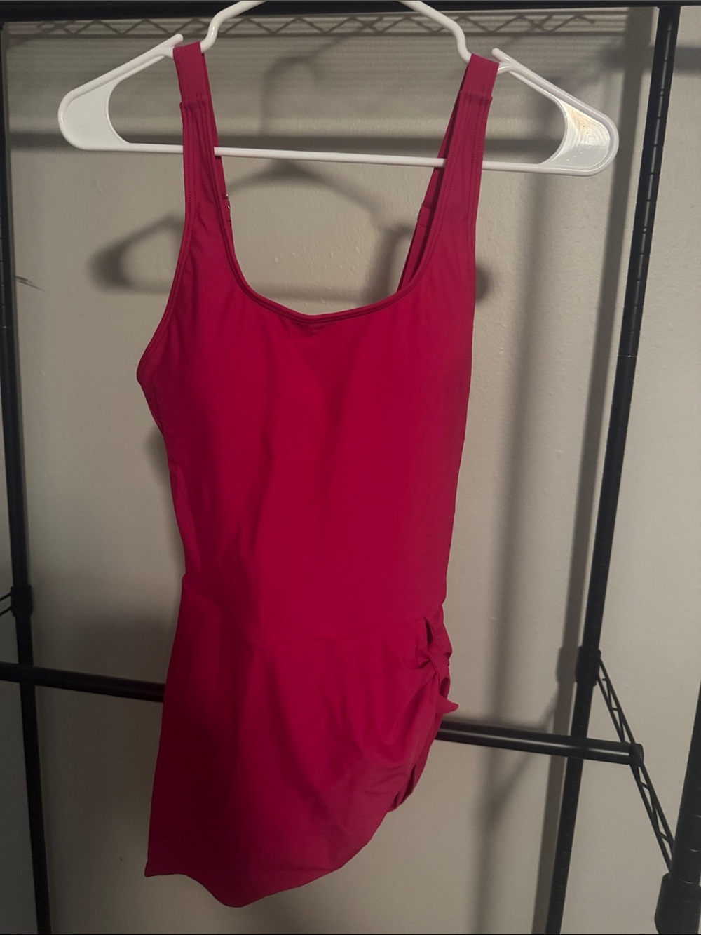 Scoop Neck One-Piece Swimdress in Fuchsia